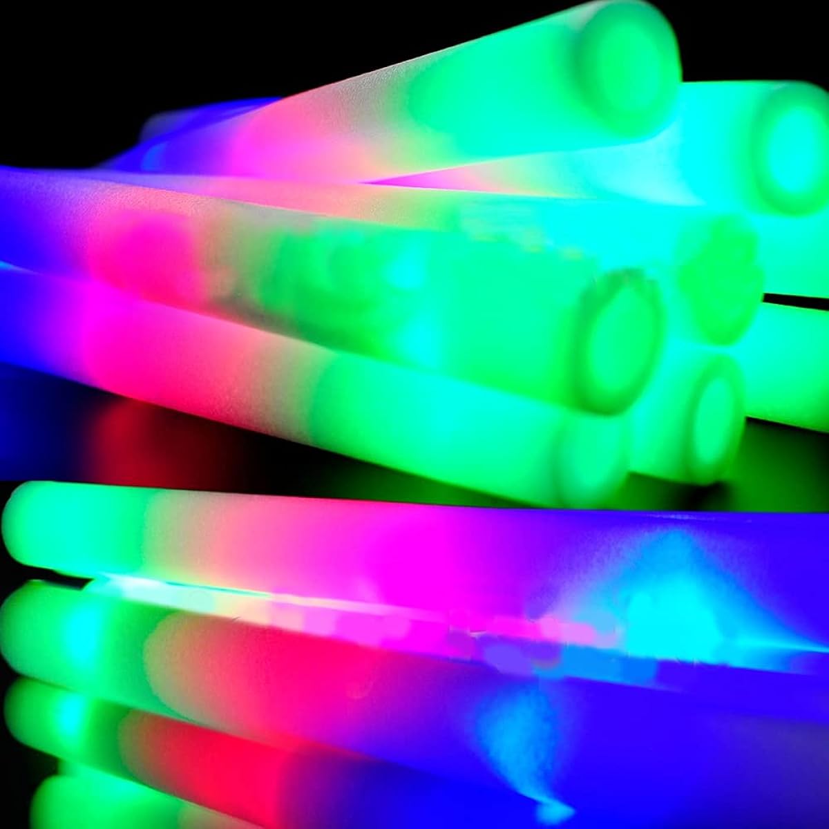 Royal Pacific LTD 48pcs Glow Foam Sticks, Glow LED Baton, 3 Modes Flashing Effect, Glow in the Dark Party Supplies