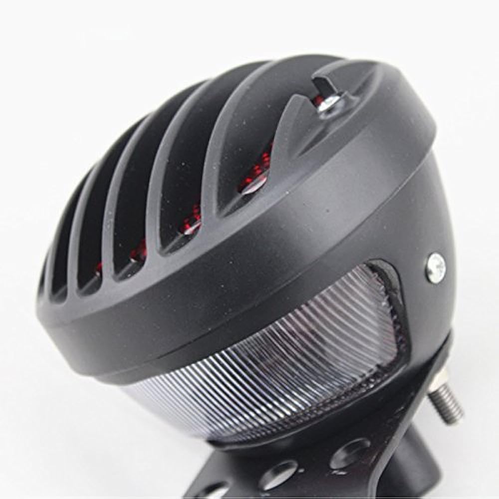 E-Bro Black Side Mount Vertical/Horizontal License Plate Holder Tail Light for Motorcycle