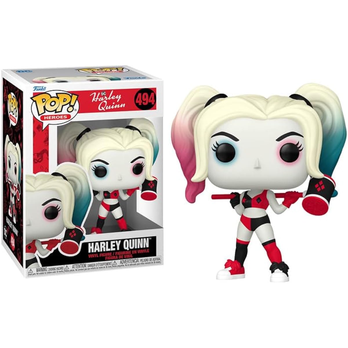 POP DC Heroes: Harley Quinn The Animated Series - Harley Quinn Funko Vinyl Figure (Includes Compatible Box Protector Case), Multicolor 3.75"