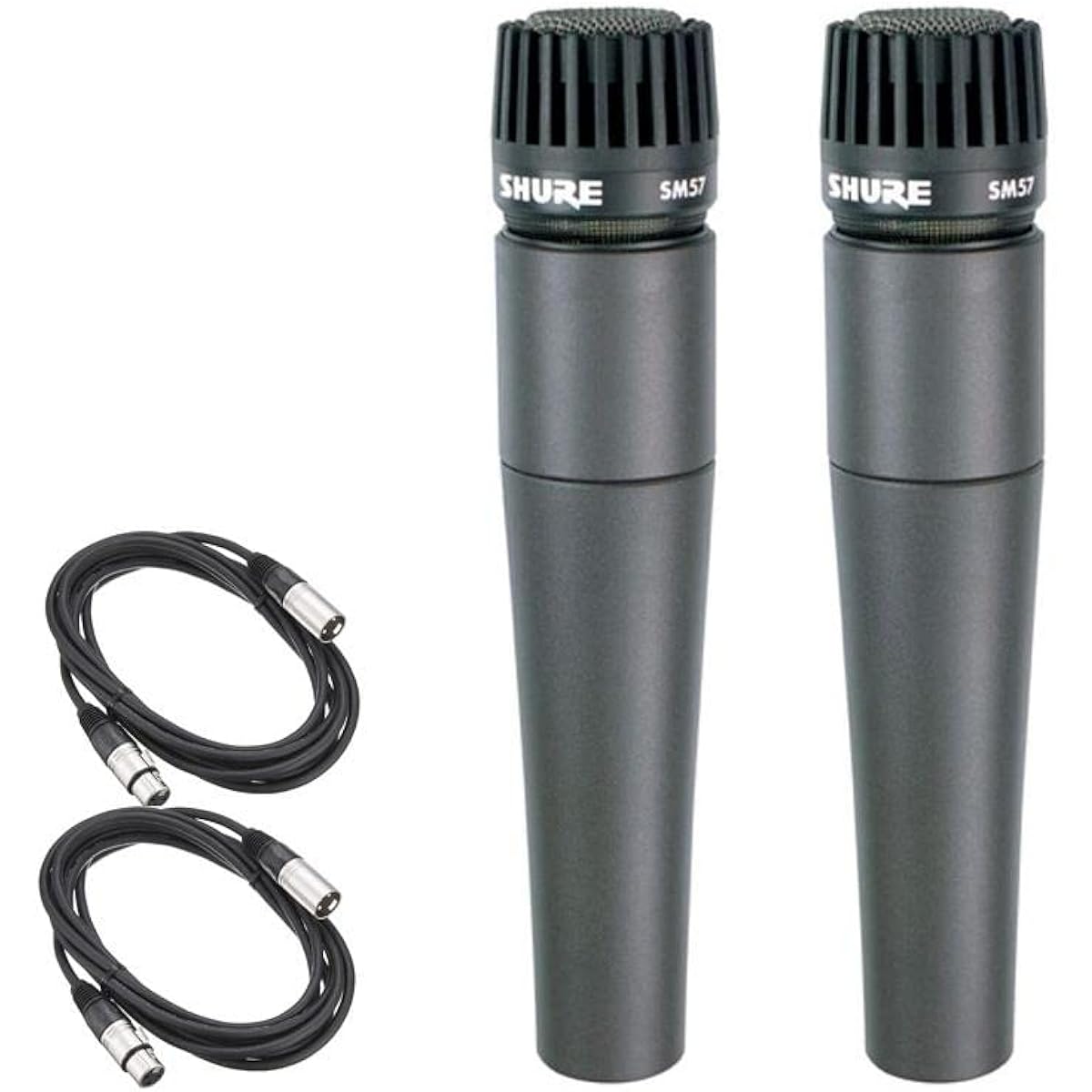 SHURE SM57-LCE Dynamic Microphone, Official Japanese Product, 2 Year Warranty + 5m XLR Cable, Set of 2
