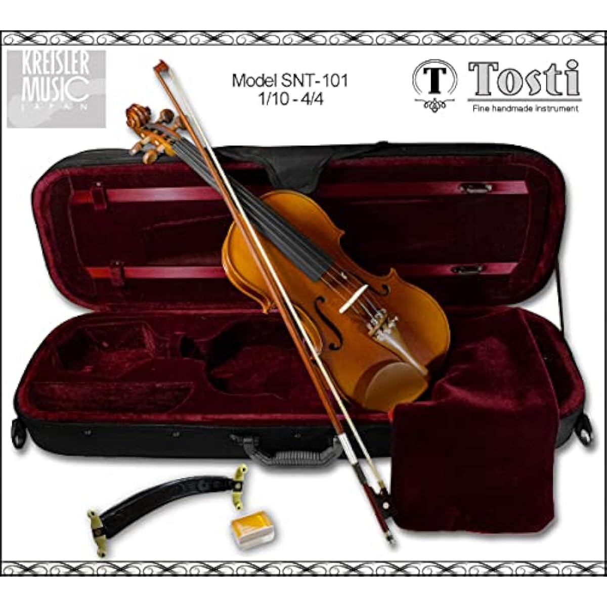 Violin set 5-piece set (violin/bow/shoulder rest/rosin/case) Perfect for your first violin! Domestic fully adjusted Tosti SNT-101 (3/4 size)