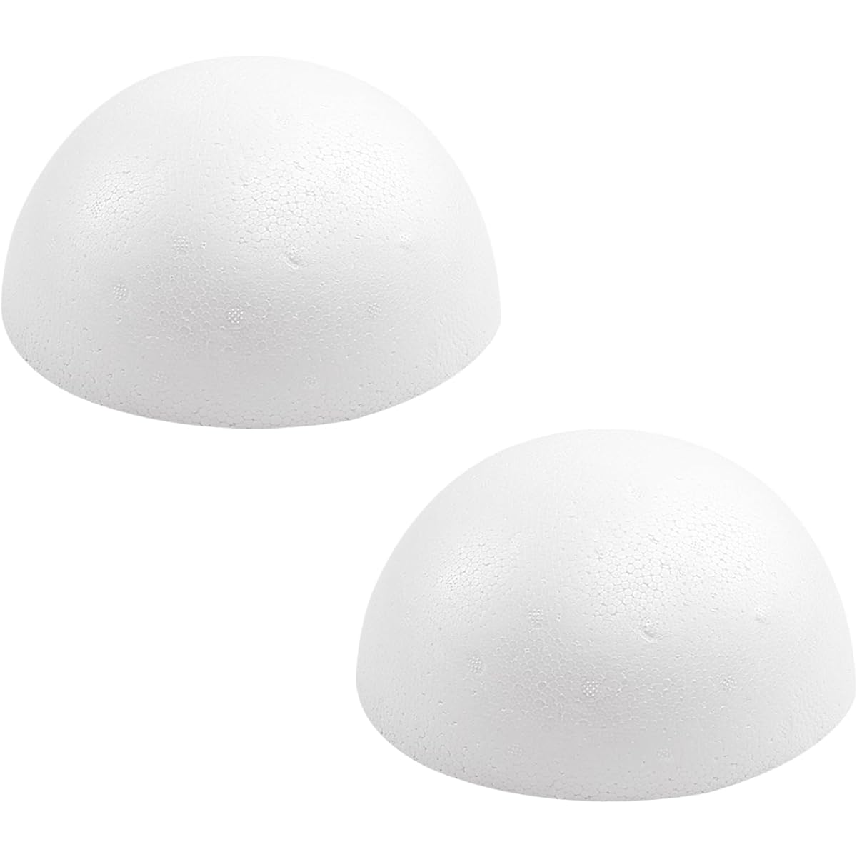 Crafjie 2pcs 8'' White Foam Balls Half Circle Polystyrene Half Foam Balls Craft Supplies Hemisphere Christmas Craft Balls for DIY Home Craft Projects and Art Decorations