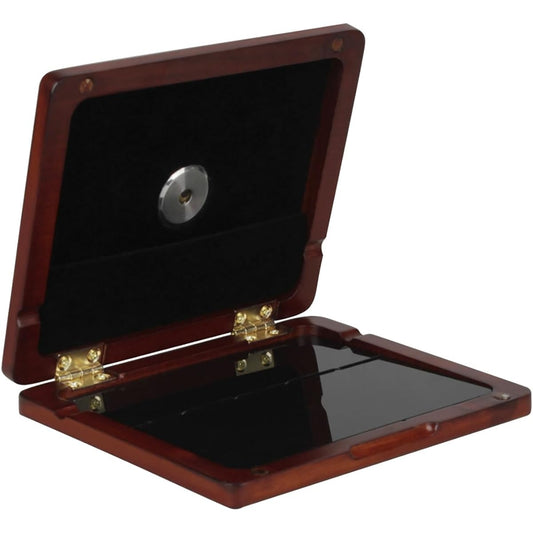 Saxophone Reed Case Saxophone Clarinet Reed Case with Moisture Meter for Alto Soprano Tenor Storage (Color: Brown, Size: 1.5x10x12cm)
