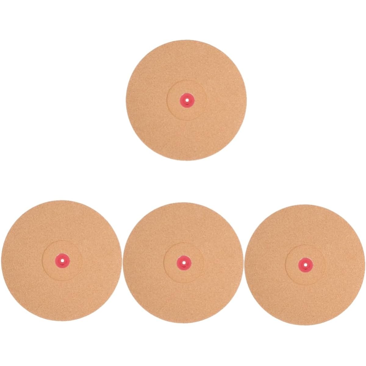 VICASKY Set of 4 Gramophone Mats Turntable Mats Record Accessories Retro Record Player Vinyl Record Player Pads Dishwasher Metal Music