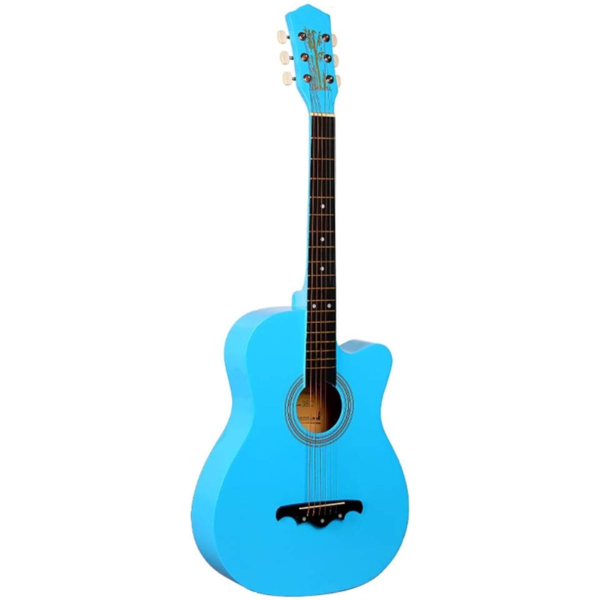 Lightweight Guitar Acoustic 38 Inch Blue Guitar Folk Guitar Beginners Start with Built-in Rod Guitar Tuning Practice China Guitar Easy to Learn (Color: Blue, Size: 38inch)