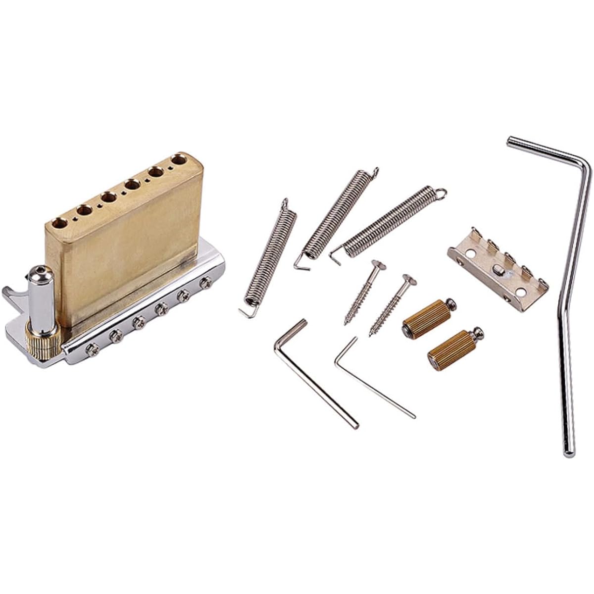 SWOOMEY 1 Set 6 String Bridge Bass Tremolo Bridge Guitar Parts Tremolo Bridge Saddle Saddle Bridge Tremolo Bridge System Replacement Component Metal Bridge Alloy