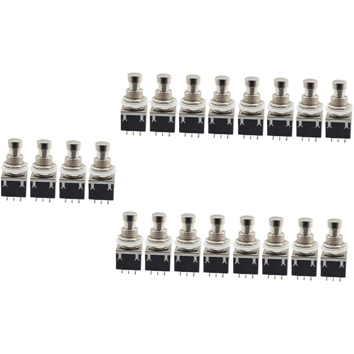 Vaguelly 20pcs Effector Switch Guitar Effector Metal Switch Guitar Effector Button Acoustic Guitar Foot Switch Push 2 Pedal Button Guitar Parts Dpd