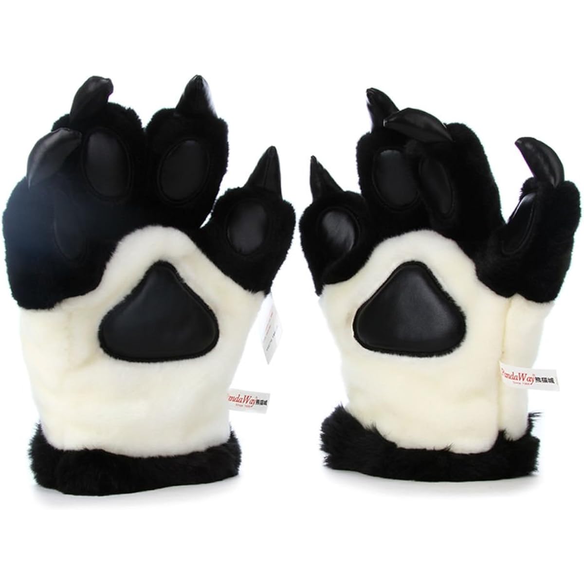 1 Pair Cute Simulation Panda Paw Plush Toy Tiger Paw Plush Gloves