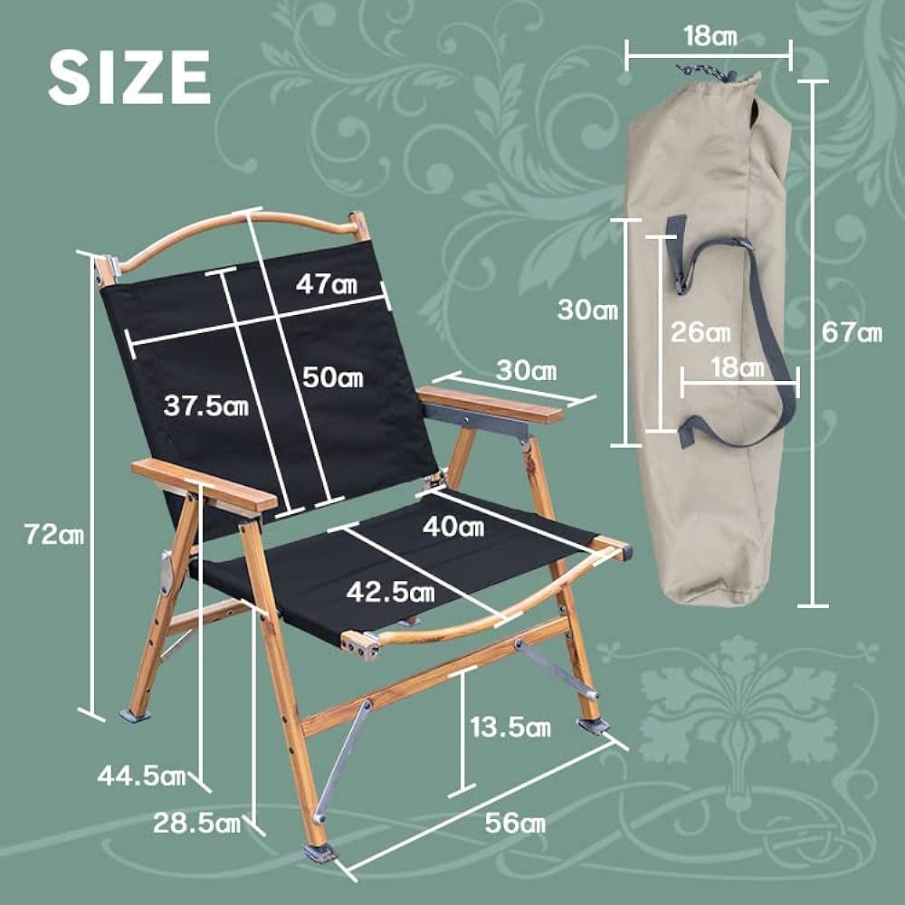 [Alice in the Land of Miscellaneous Goods] Portable Chair, Foldable, Lightweight, Compact, Convenient to Carry, Oxford Fabric, Load Capacity Approx. 100kg (Khaki)