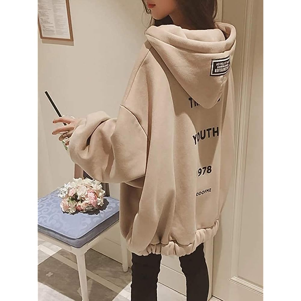[My Sam] Women's Parka, Sweatshirt, Oversized, Hooded Top, Loose, Large Size, Chuck Coat, Spring, Autumn, Winter, Casual