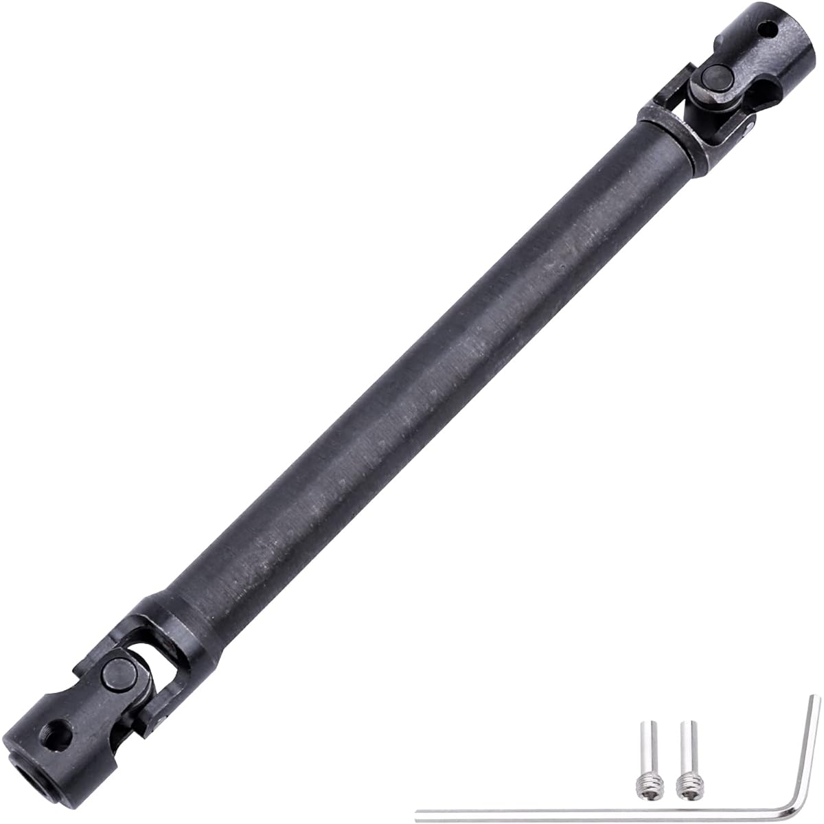 FriHobby Spline Steel Universal Drive Shaft Drive Shaft CVD Axle Shaft 1/10 Scale RC Crawler Car Upgrade Replacement for Traxxas Axial Tamiya RC4WD Redcat Racing (Length 135-220mm)