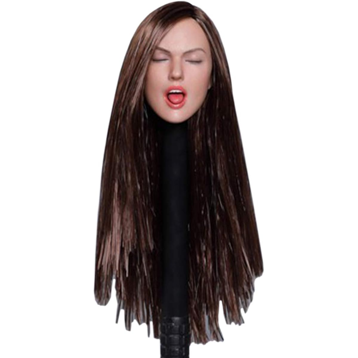 Scakbyer 1/6 Scale Female Head Sculpt European American Ladies Doll Head HT, VERYCOOL TTL Phicen TBLeague 12 inch Action Figure Body - Brown Long Straight Hair