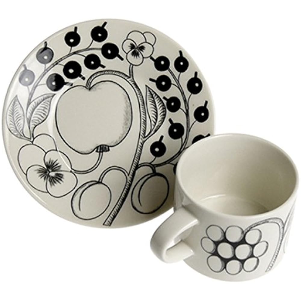 ARABIA Arabia Paratissi Black Tea Cup and Saucer 0.28L [Parallel Import]