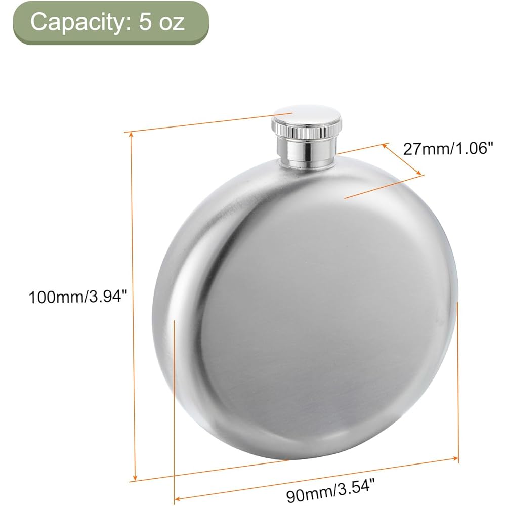 uxcell Hip Flask for Liquor 5oz Stainless Steel Leak Proof Drinking Flask with Funnel for Camping Hiking Outdoor Activities