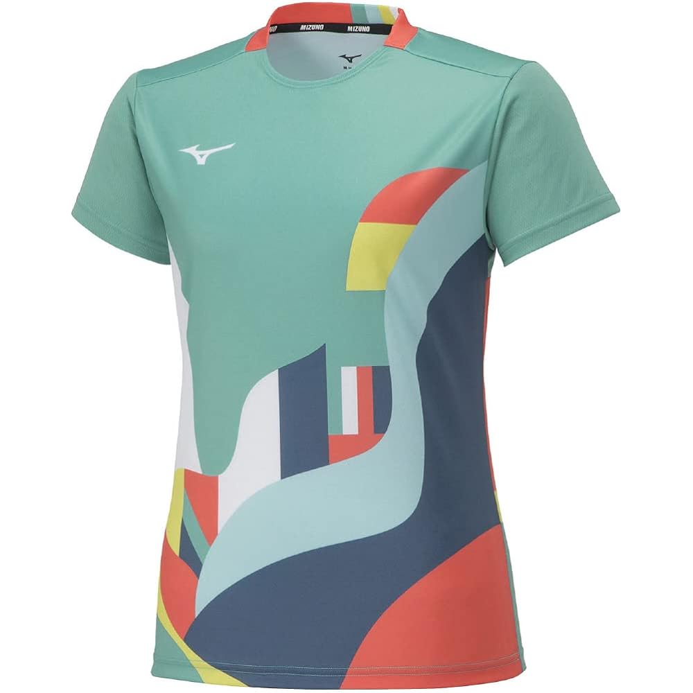 Mizuno 62JAA242 Women's Tennis Wear Game Shirt, Short Sleeve, Sweat Absorbent, Quick Drying