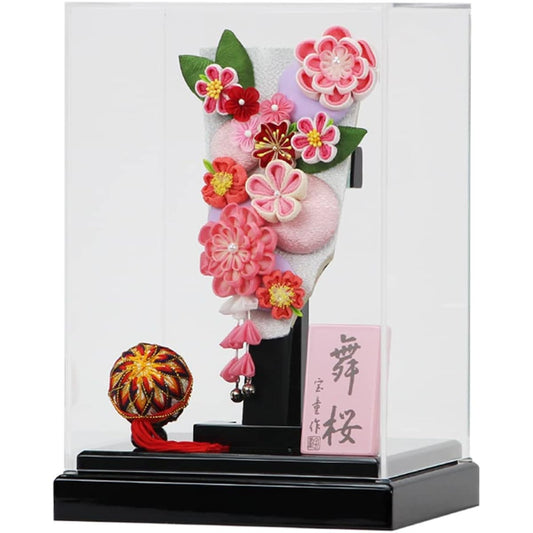 Takado Hagoita First New Year Acrylic Case Decoration Case Maisakura Black No. 7 Hagoita: Hanazukushi Pink Compact