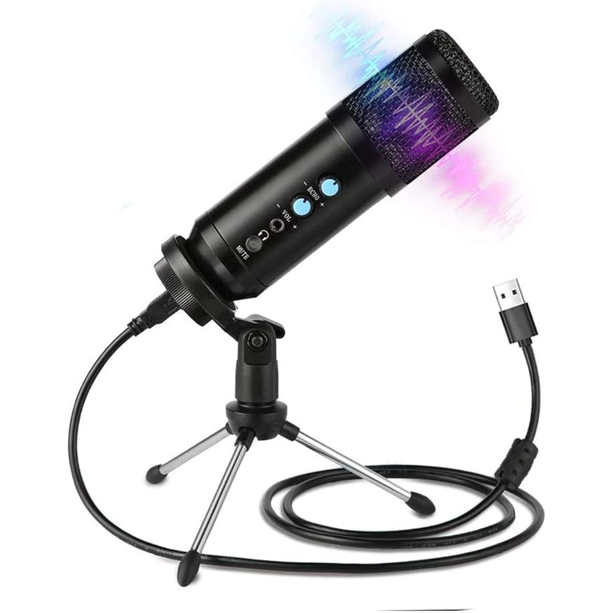 Professional USB Condenser Microphone for Audio Recording PC Laptop Live Streaming
