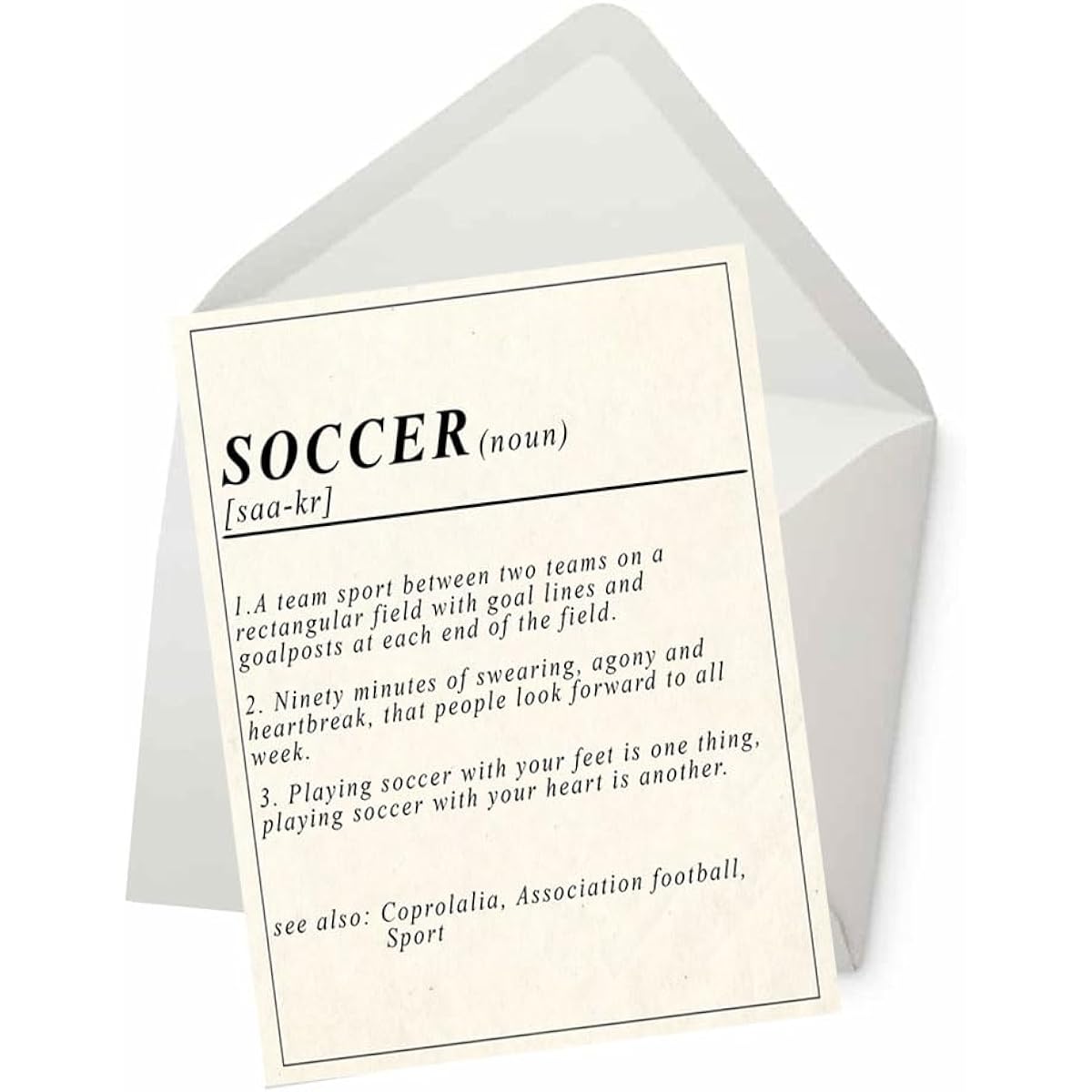 Soccer Definition Cards, Soccer Birthday Cards, Funny Cards for Husband Boyfriend Wife Girlfriend Cards for Him Her Wife Friend Funny Birthday Greeting Cards Soccer Fan Gifts (5" x 7")