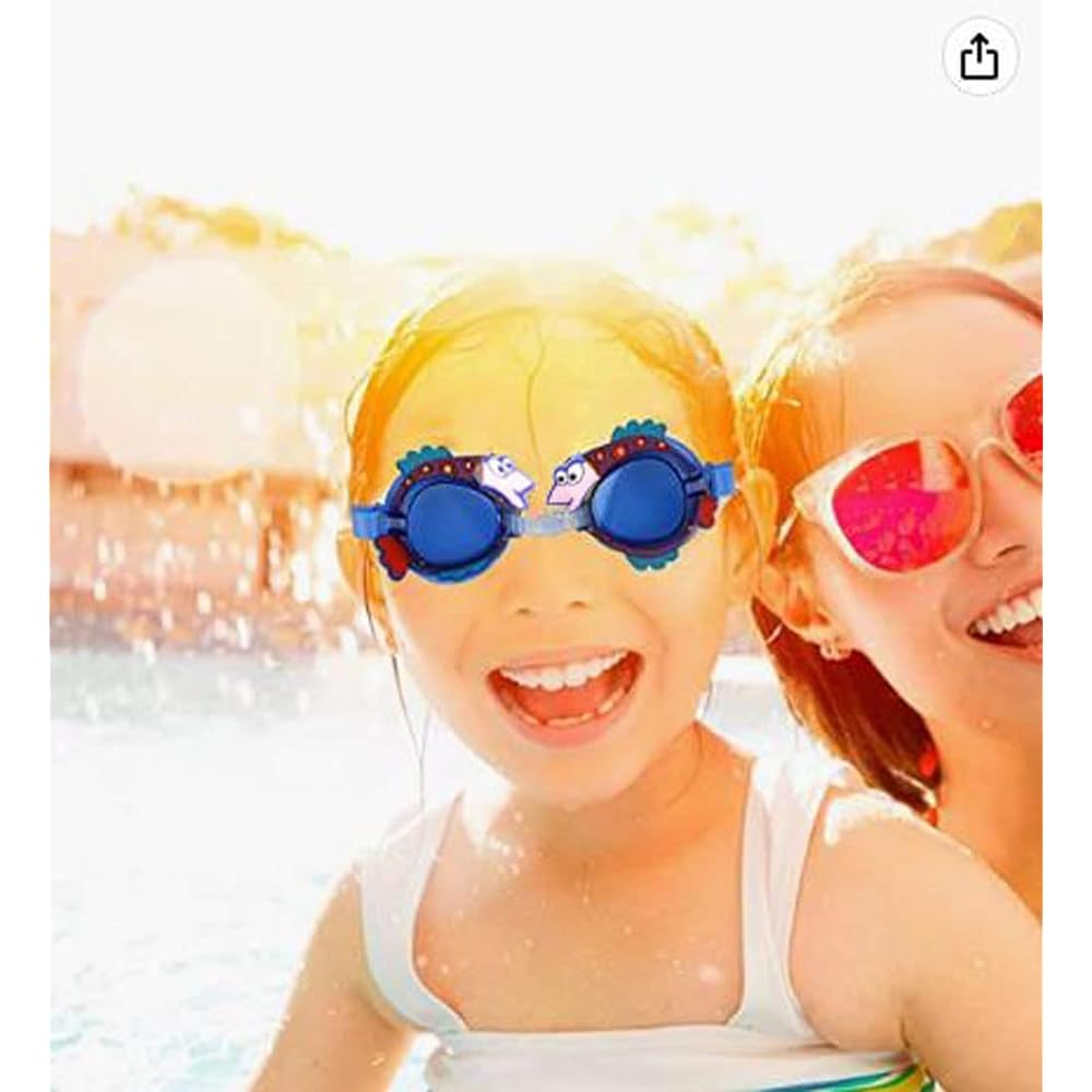 [GYCQRS] Children's Swimming Goggles Swimming Goggles Kids Swimming Goggles Cute Animals Underwater Glasses Swim Goggles Soft Silicone Anti-Fog Water Leak Proof for Beach Bathing Underwater Competitive Swimming Clear Pool