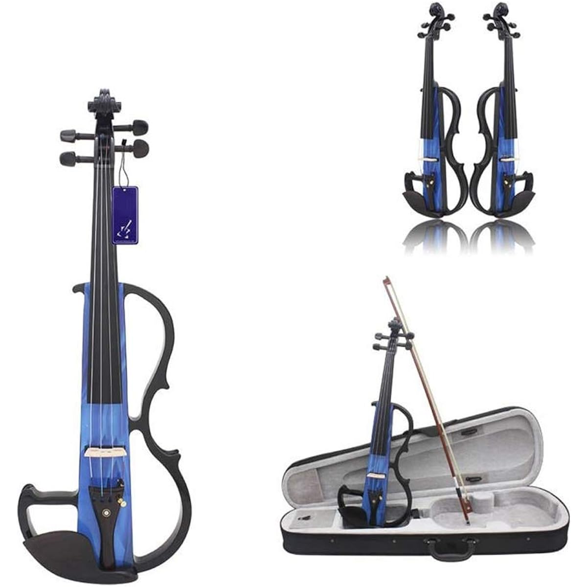 Violin Electric Violin Maple with Chin Rest Electric Violin Kit (Color: Orange)