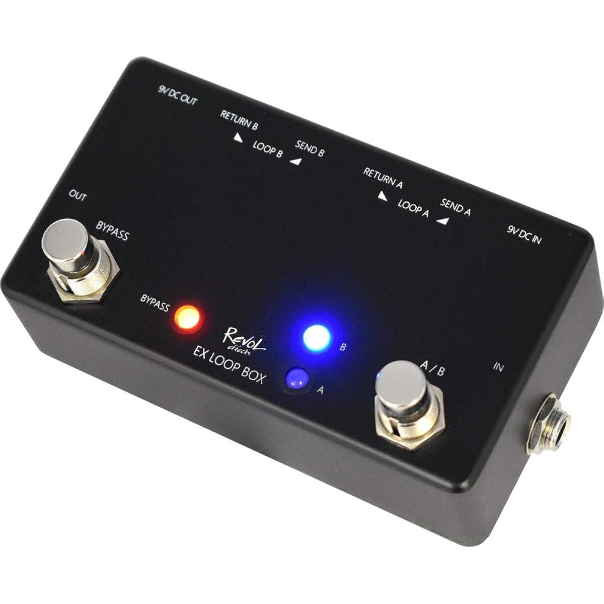 Revol Effects Switcher Loop Box EX LOOP BOX 2 Loop ELP-BOX & KC Effector Case EC-70/BK Black (Inner Dimensions 535 x 315 x 65+20mm) [Set Purchase]