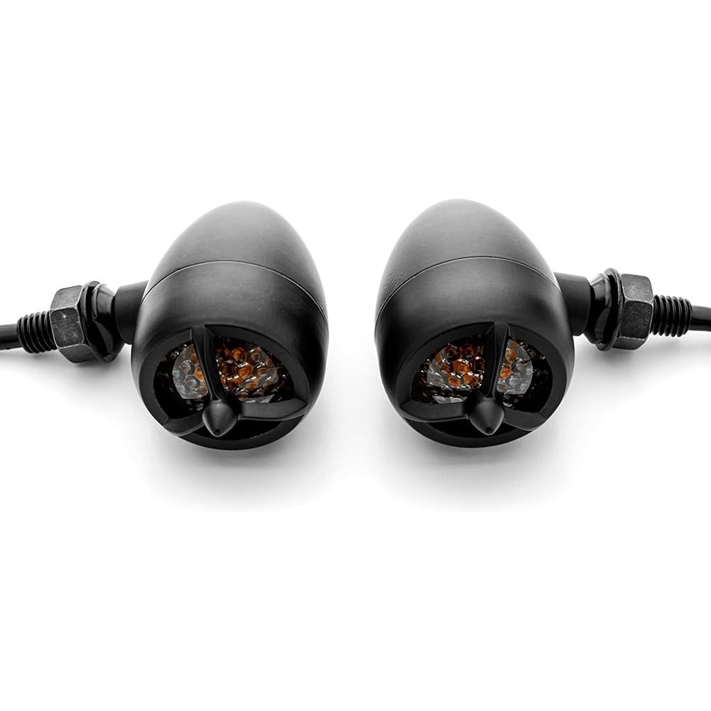 Krator 2 Piece Black Heavy Duty Motorcycle Turn Signal Warplane Propeller Engine Blinker Harley-Davidson XL Sportster 1200 Custom