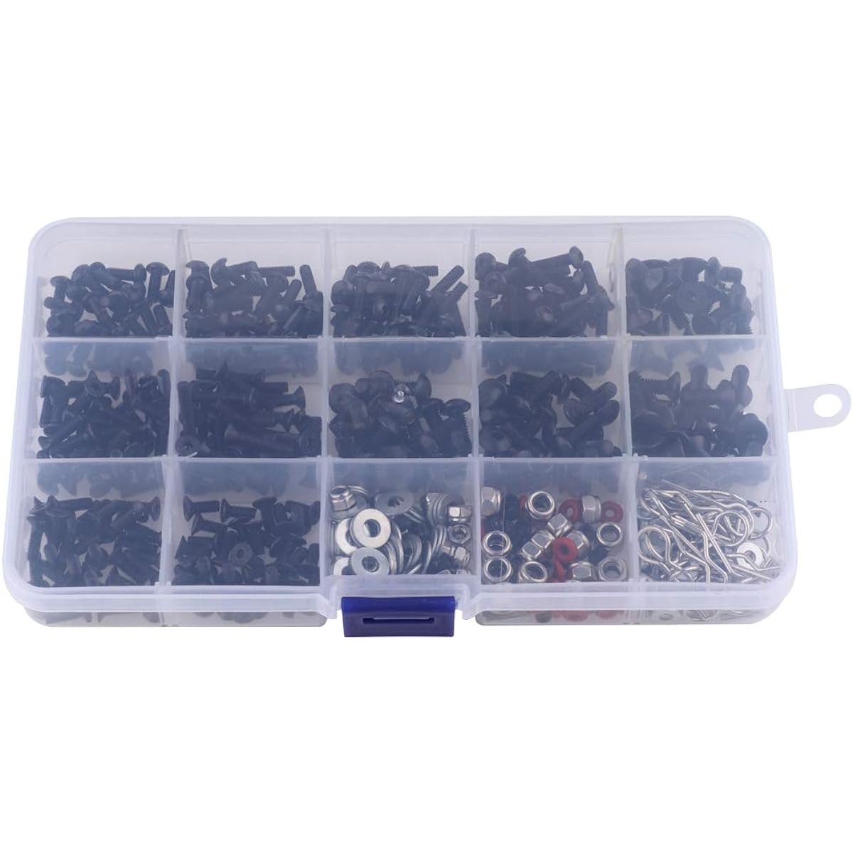 HobbyPark Universal RC Screw Kit Screw Assortment Set 500pcs Hardware Fasteners for Traxxas Axial Redcat HPI Arrma Losi 1/8 1/10 1/12 1/16 Scale RC Car Truck Crawler