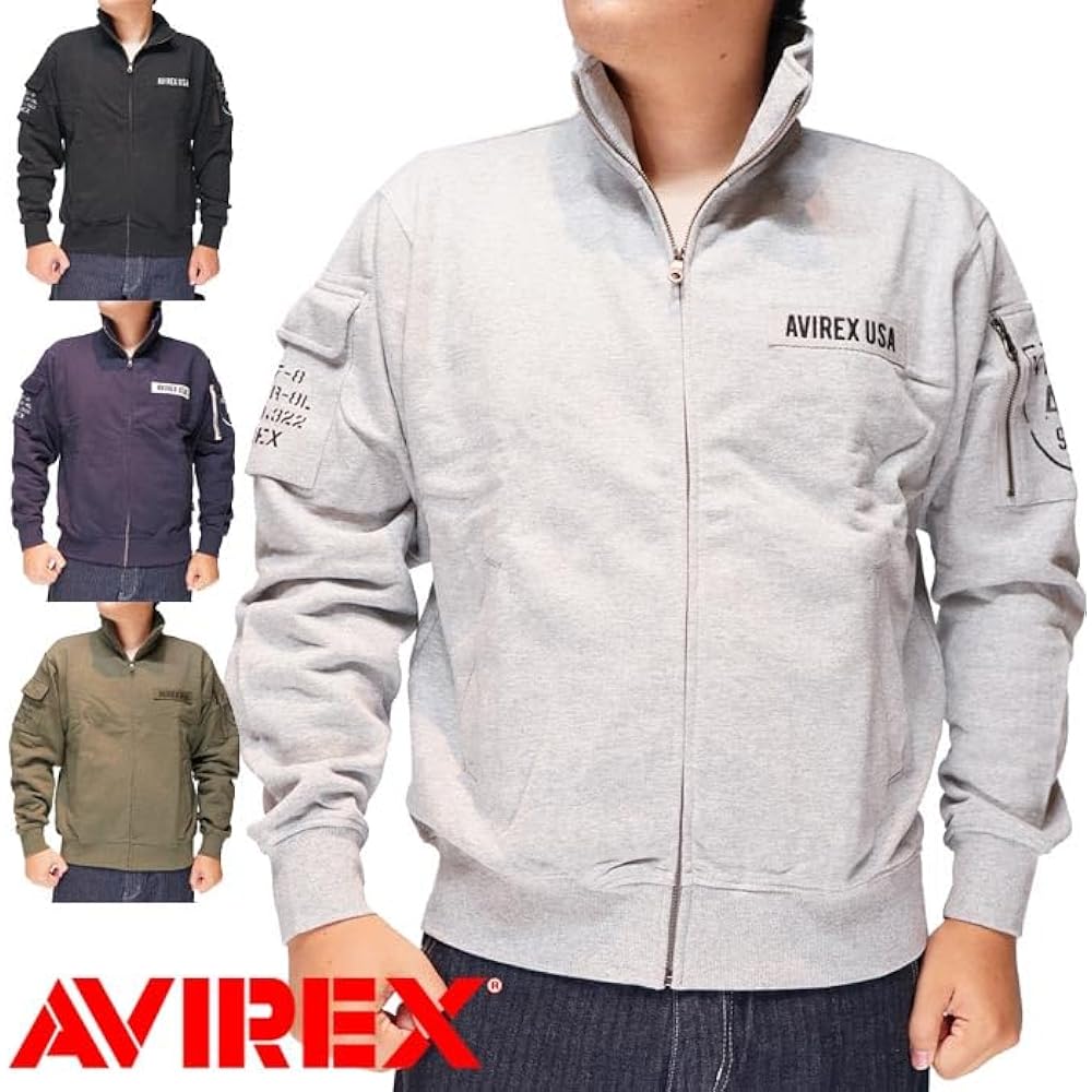 [Avirex] FATIGUE STAND COLLAR ZIPUP SWEAT/Fatigue Stand Collar Zip Up Sweat Men's 783-3930011