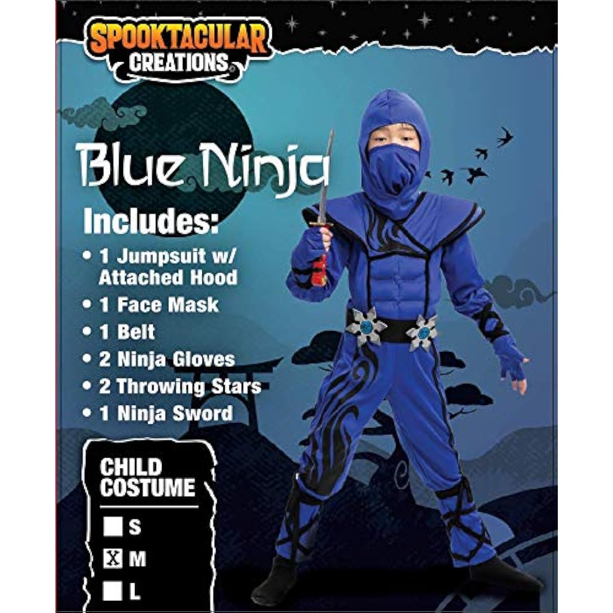 Striking Blue Ninja Costume for Kids Stealth Costume Halloween Kids Kung Fu Costume