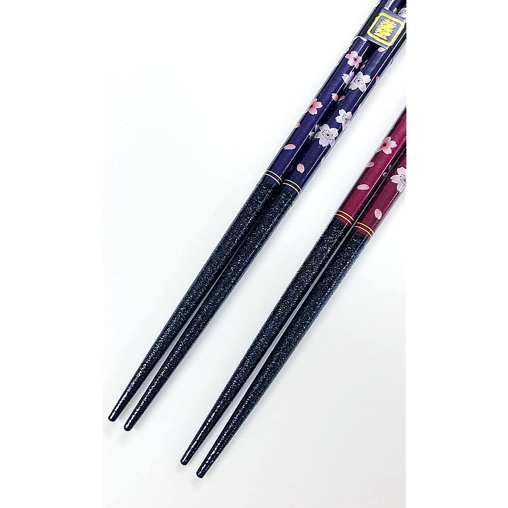 Couple chopsticks, dishwasher, Japanese flower flyer, navy blue, red, dishwasher safe, paulownia box and wrapping included, gift for parents, grandpa, grandma, Respect for the Aged Day [74]