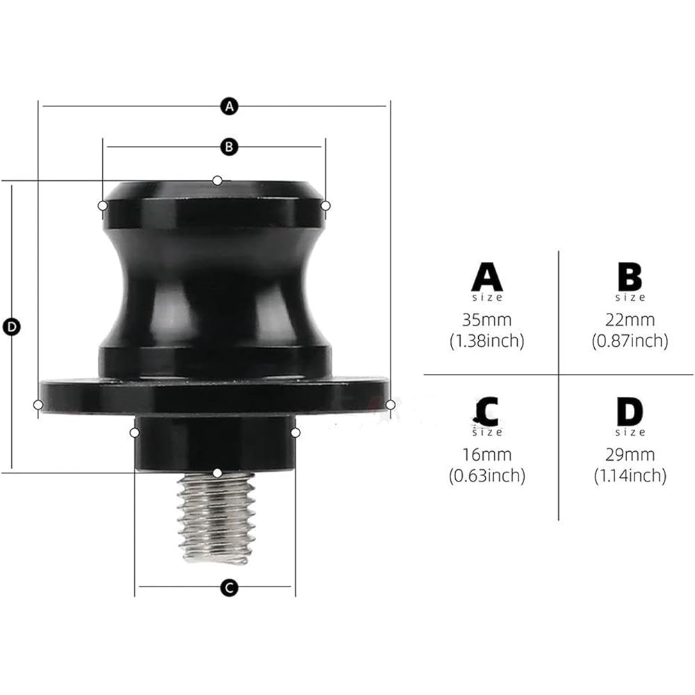 Stand Screw Slider Motorcycle 8mm Rocker Arm Spool Slider Bracket Screw Rocker Arm Bracket Very suitable for Suzuki GSX-R150 2018-2022. (Color: Black)