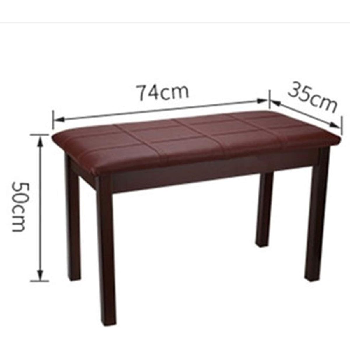 Piano Stool Piano Stool Universal Solid Wood Piano Stool Double Ergonomic Piano Stool with Bookshelf for Piano (Color: Brown, Size: 74x35x50cm)