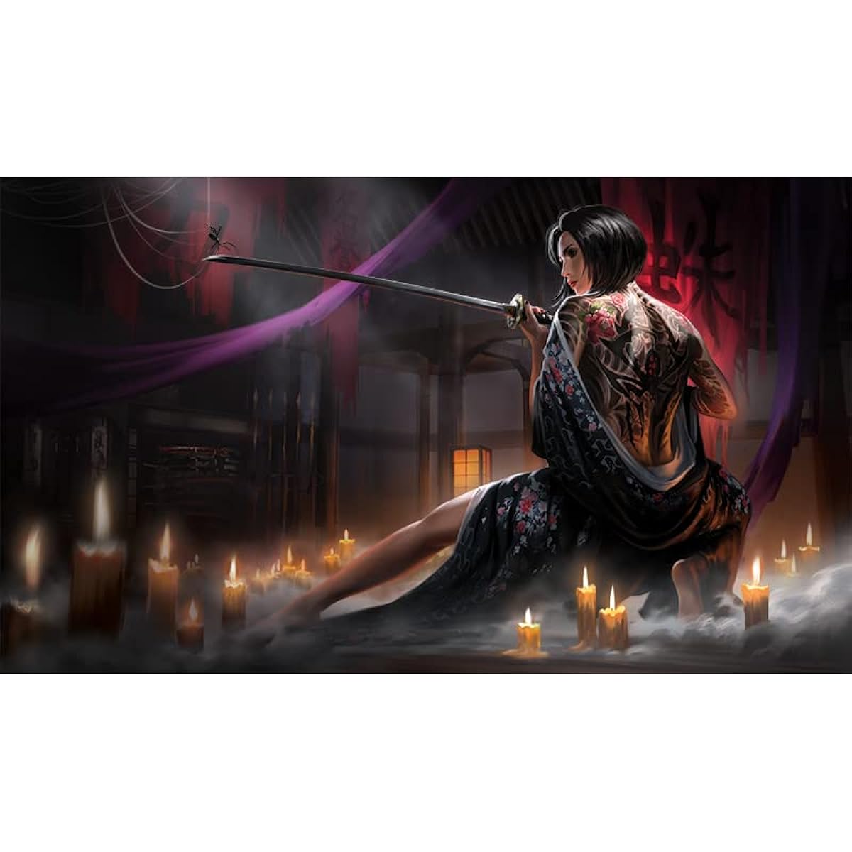 Fantasy North Spider TCG Playmat and Mousepad 24 x 14 inches