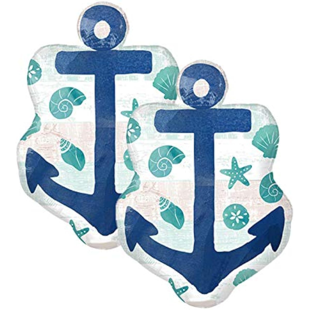 Anagram Sea Sand Sun Anchor 30" Foil Party Balloons, Set of 2