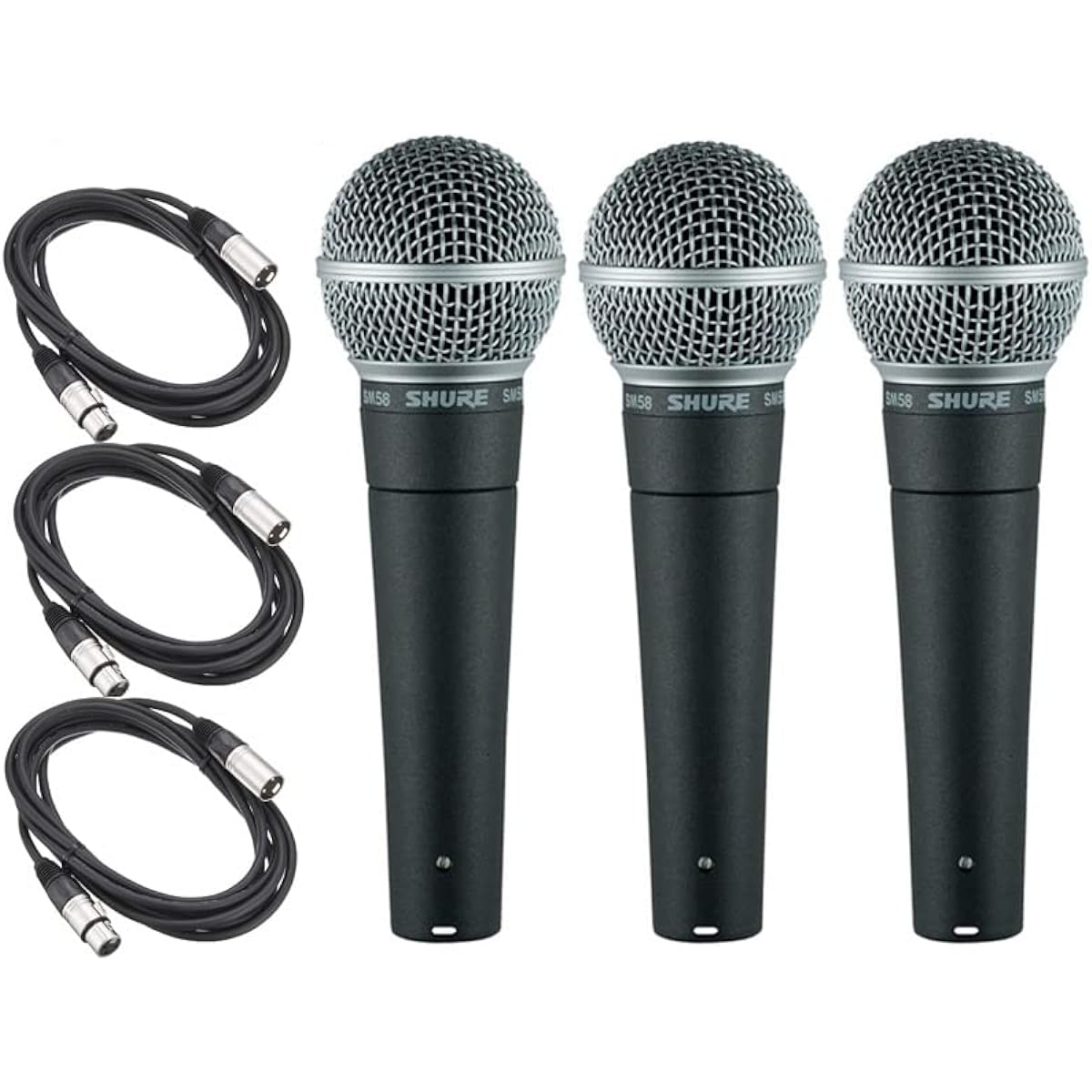 SHURE SM58-LCE Dynamic Microphone without Switch + 5m XLR-XLR Microphone Cable 3-Piece Set