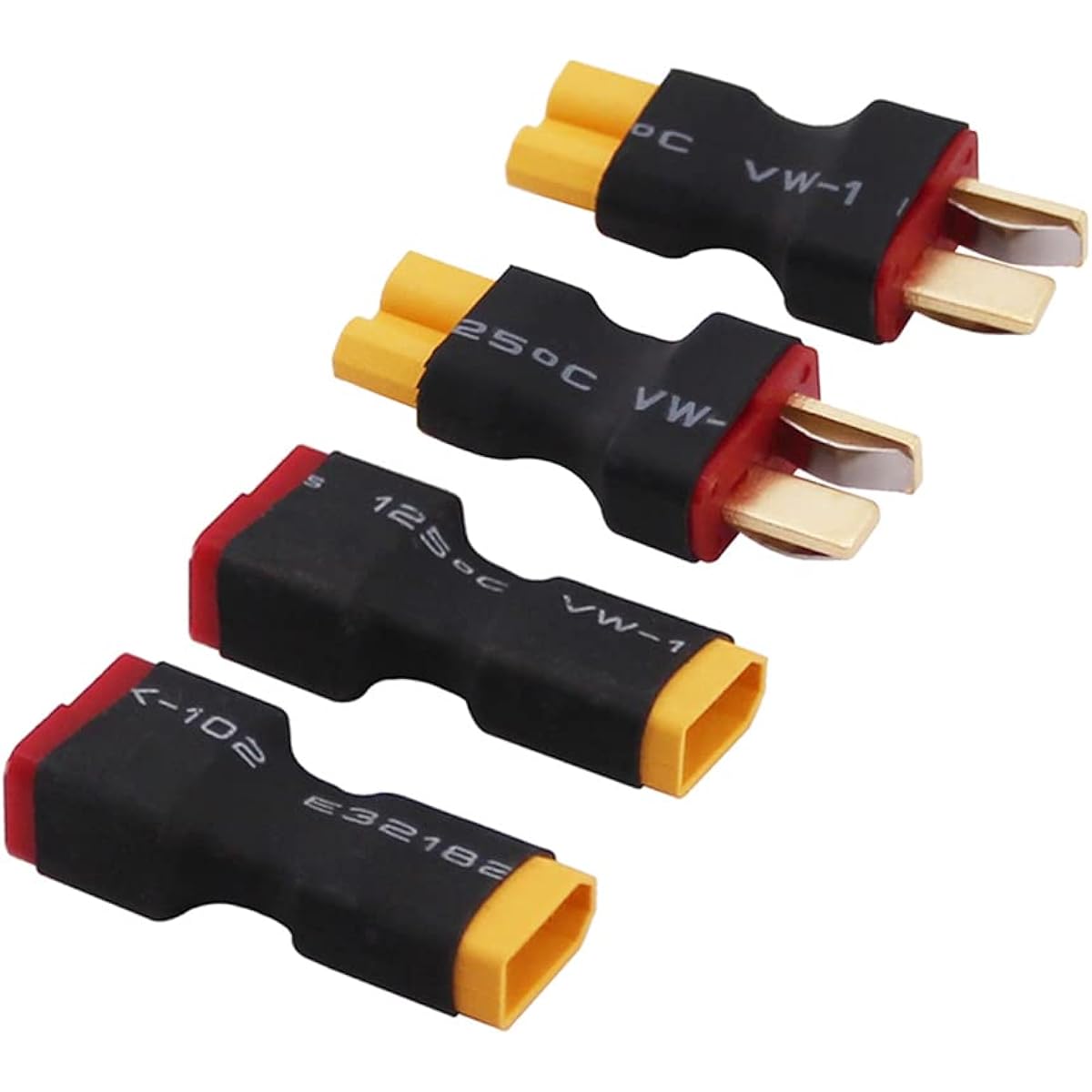 rflaueo 4pcs T Plug Deans Style XT30 Male to Female RC Connector Adapter (E15-4)