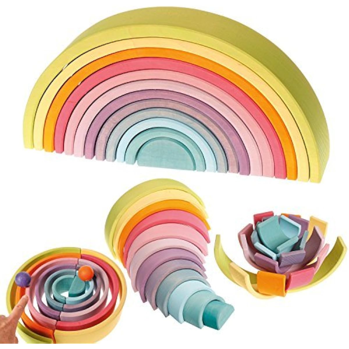 Grimm's Spiel and Holz Design Pastel Arch Large (GM10673) [Grimms] [For ages 1 and up] [Parallel import goods]