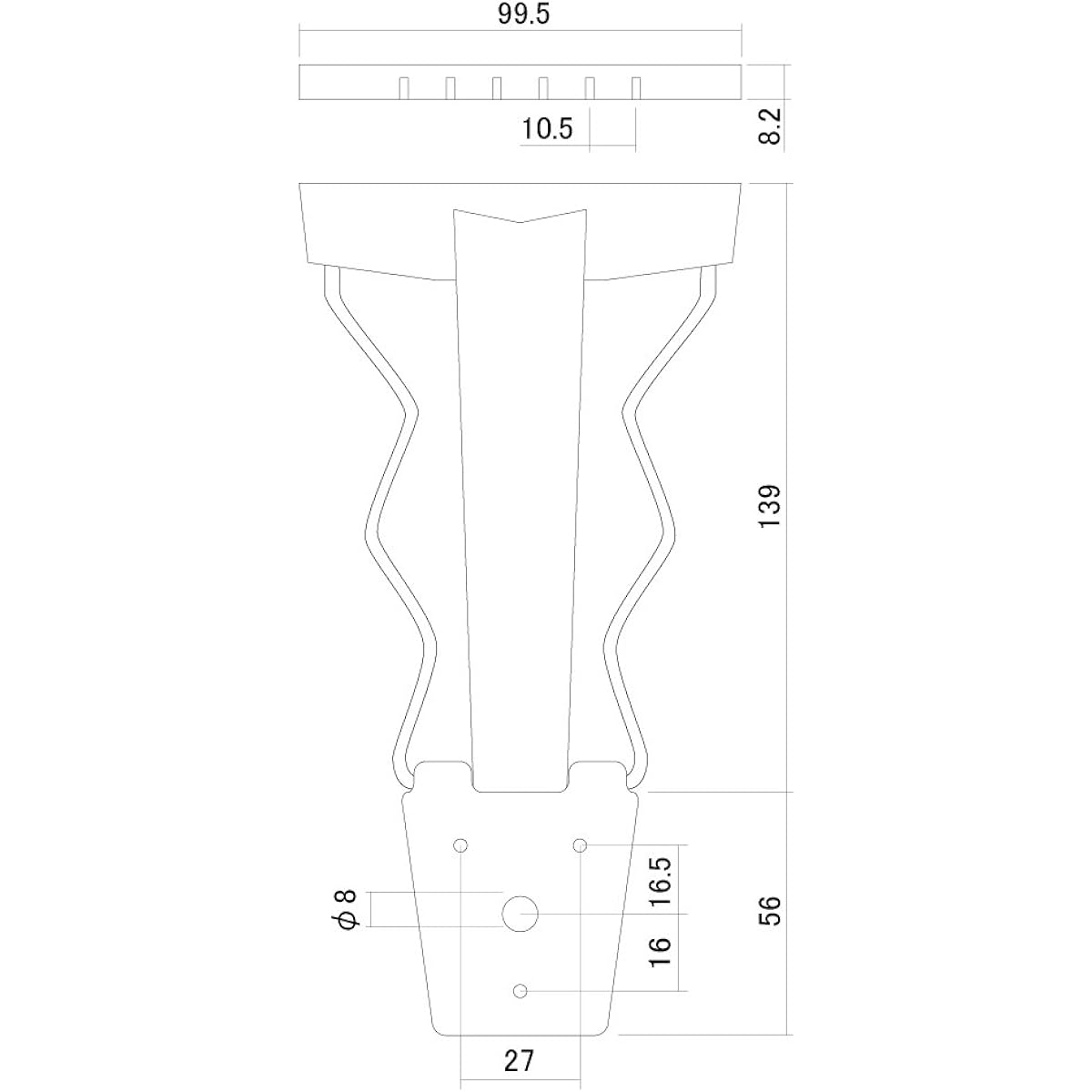 Scud 175 type tailpiece gold TP-175GS