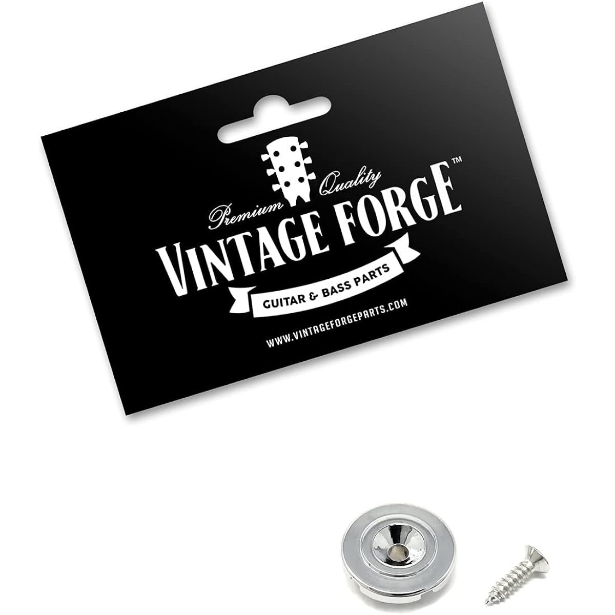 Vintage Forge Nickel Round Slotted String Retainer Guide Tree Fender Precision Jazz Style Bass Guitar etc. with Screws BSR50-NKL