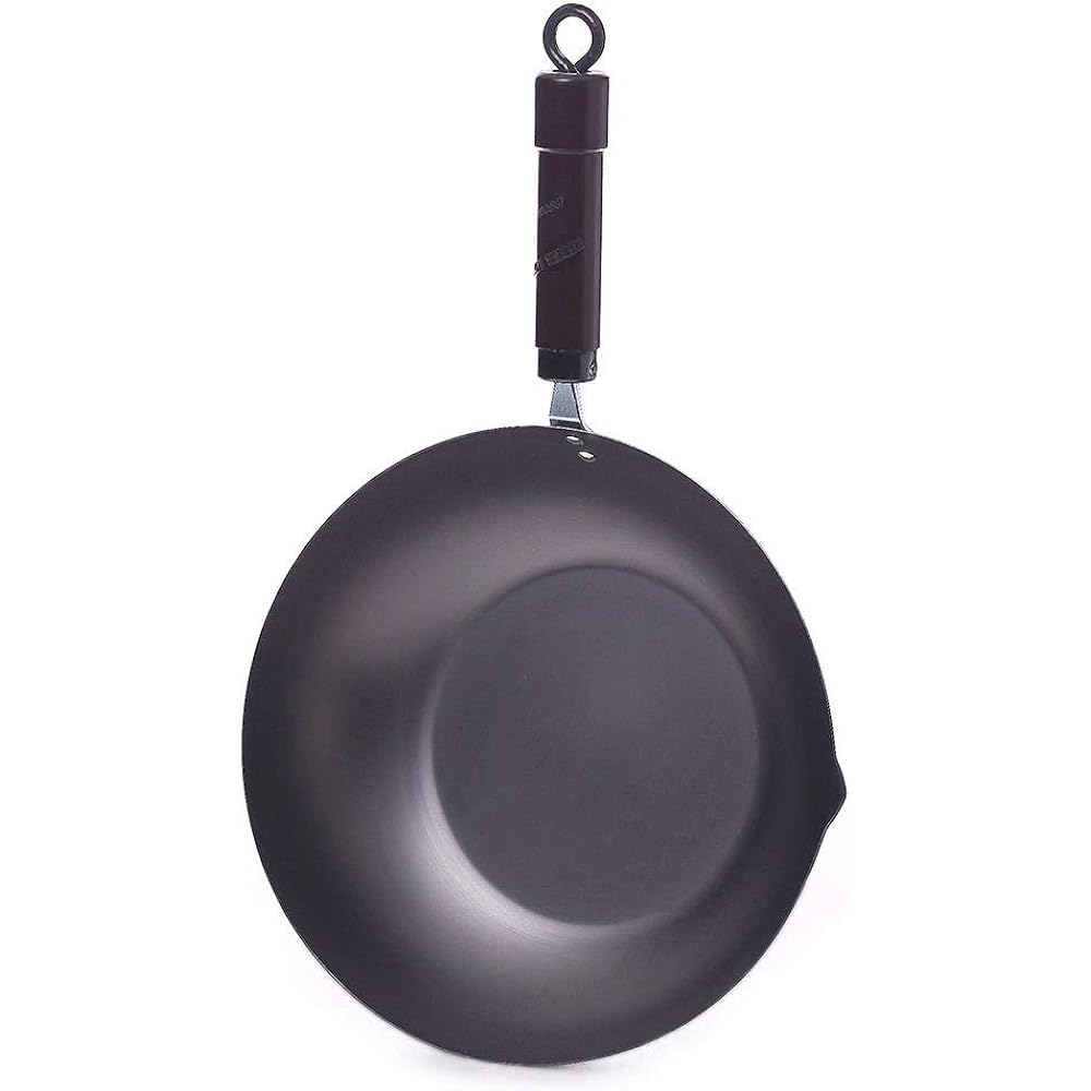 River Light Extreme Iron Frying Pan, Deep Stir-Fry Pot, 30cm, Iron Nitride, Nitriding Processing, IH Compatible, Rust Resistant, Wok, Made in Japan K1430