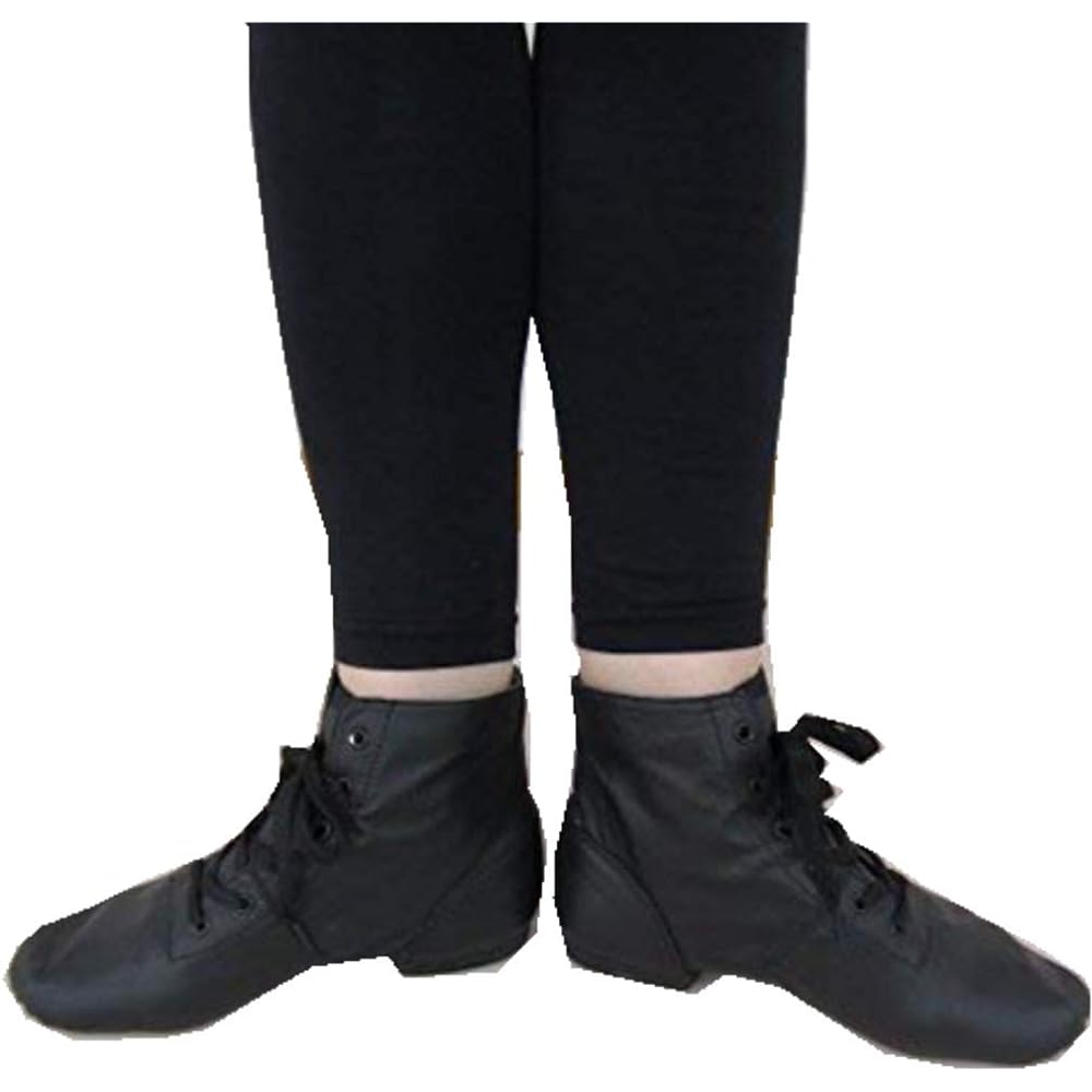 [Ballet specialty store Mignon] Jazz shoes, dance shoes, middle cut, leather, children to adults