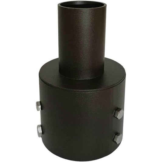 Tenon Adapter for 5" Round Pole Fits Top Tenon 2 3/8" Slip Fitter Mount Bottom Part 5.5" Dark Brown Pole Top Mount Heavy Duty Steel Round Pole Bracket for LED Area Light