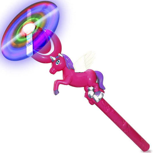 ArtCreativity Luminous Unicorn Spinning Wand, 15" LED Spin Toy for Kids, Batteries Included, Great Gift Idea for Boys and Girls, Unicorn Birthday Party Favors, Carnival Giveaways