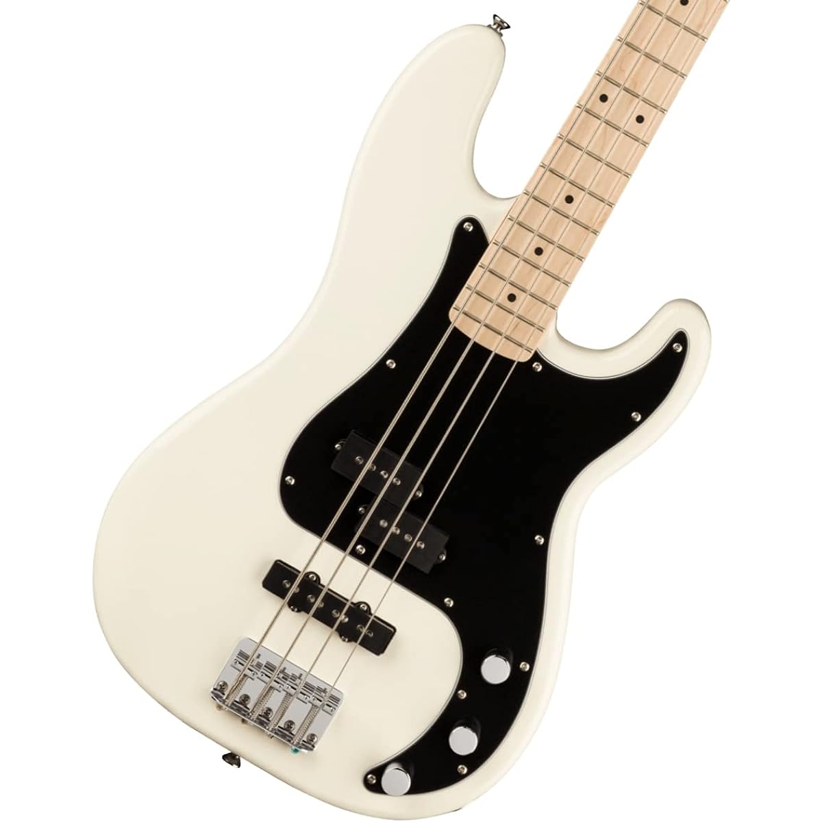 Squier by Fender Electric Bass Affinity Series™ Precision Bass® PJ, Maple Fingerboard, Black Pickguard, Olympic White with Soft Case