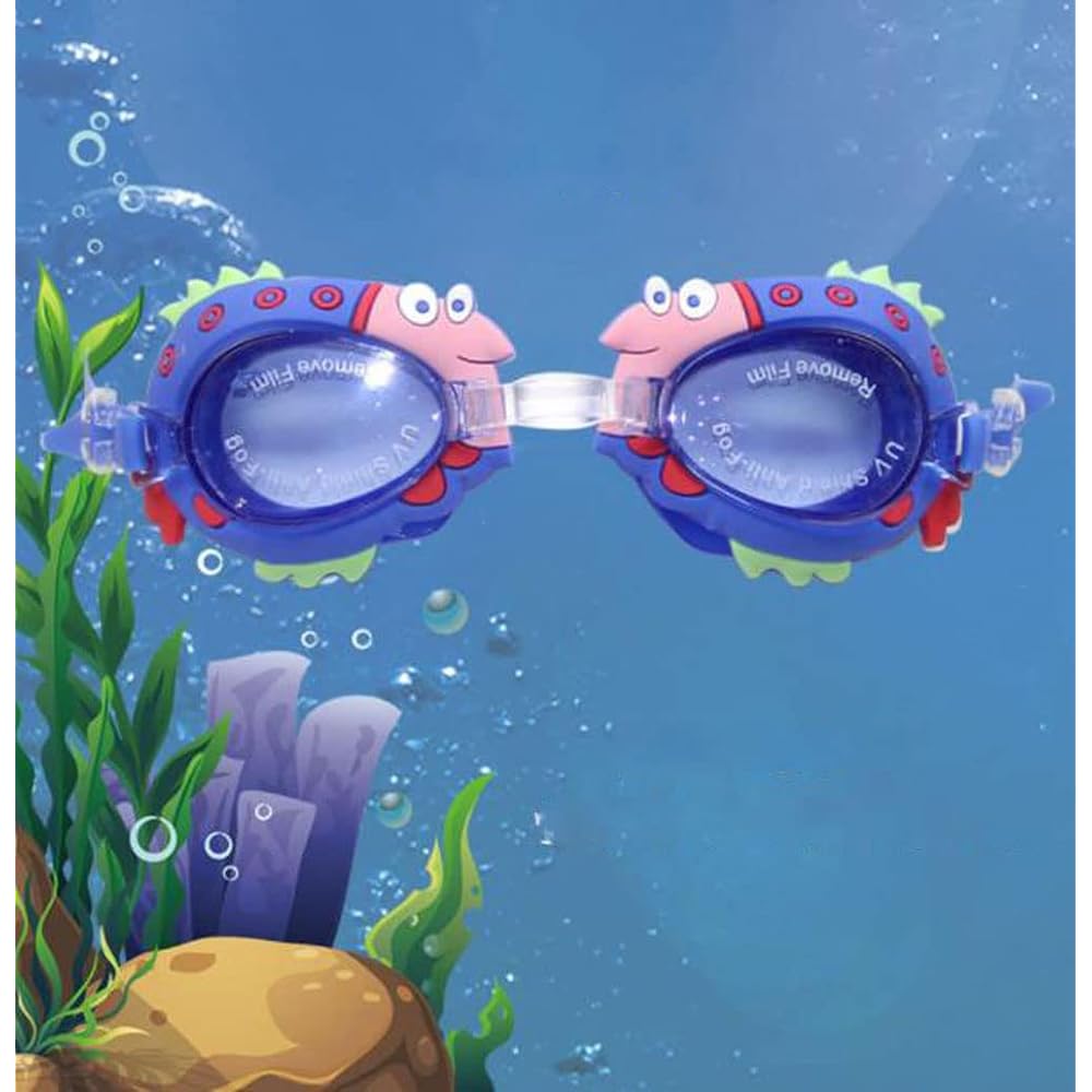 [GYCQRS] Children's Swimming Goggles Swimming Goggles Kids Swimming Goggles Cute Animals Underwater Glasses Swim Goggles Soft Silicone Anti-Fog Water Leak Proof for Beach Bathing Underwater Competitive Swimming Clear Pool