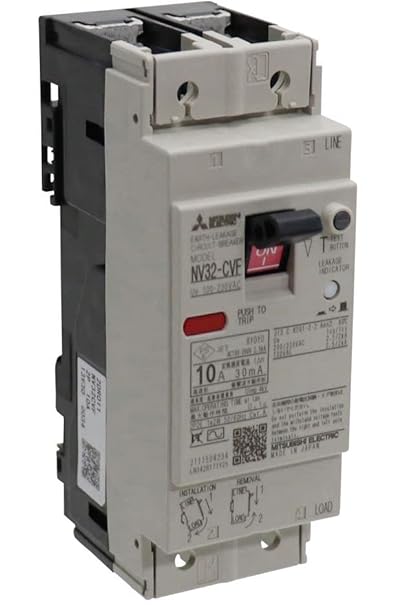 Mitsubishi Electric Earth Leakage Breaker WS-V Series, Small F Style, Economical Product NV32-CVF 2P 15A 30MA