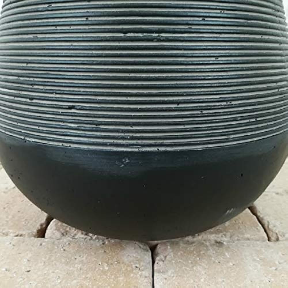 Mule Mill Planter Jupiter Round Black L (No Hole) TL004-1LBk