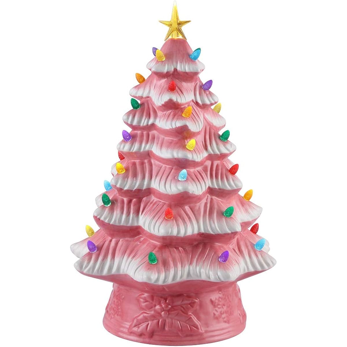 Mr. Christmas Nostalgic Christmas Tree Light Up 16" Tall (Pink)
