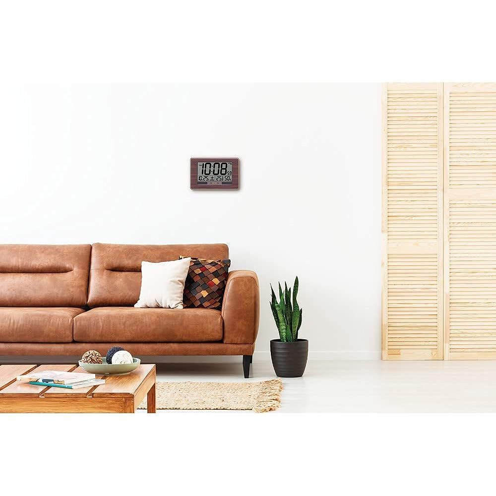 Seiko Clock Radio Table Clock Brown Wood Grain 180 x 276 x 27mm SQ446B