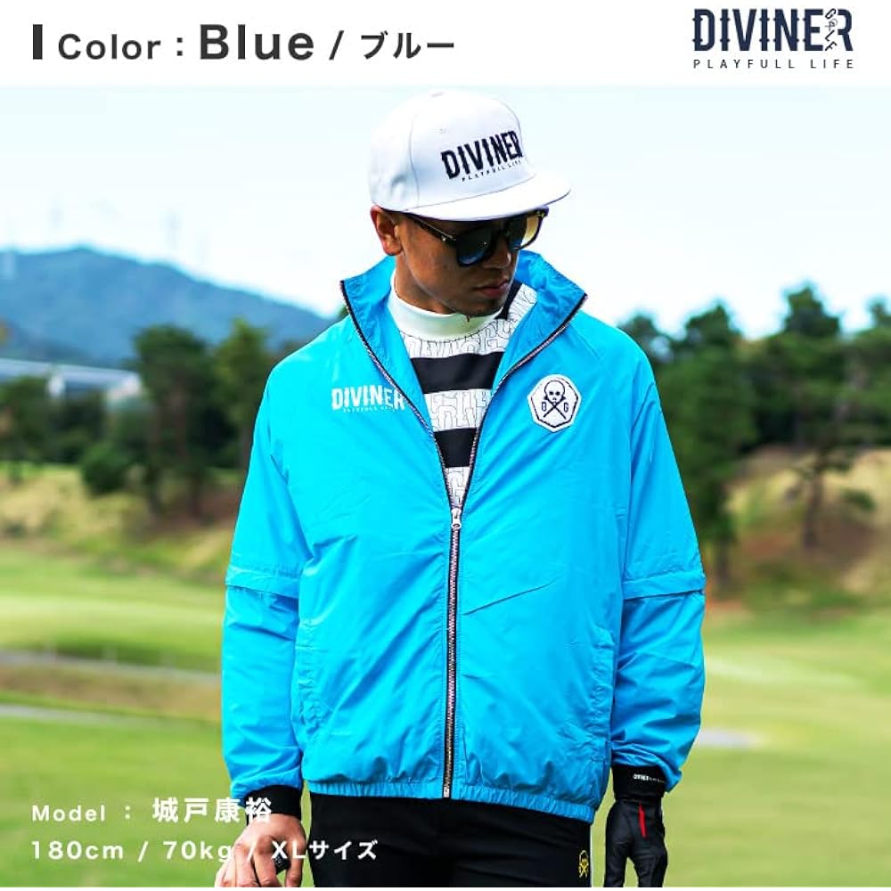 [DIVINER GOLF] Back Mesh Stand Jacket Men's Golf Wear Light Outerwear Nylon Jacket Casual Stylish Sporty Light Color